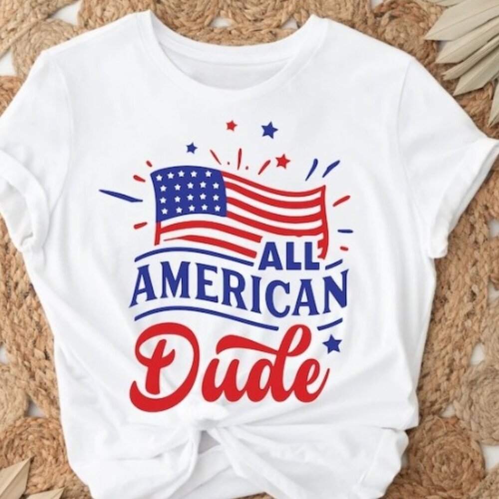 All American Dude shirt, 4th of July t-shirt - Picture 1 of 3